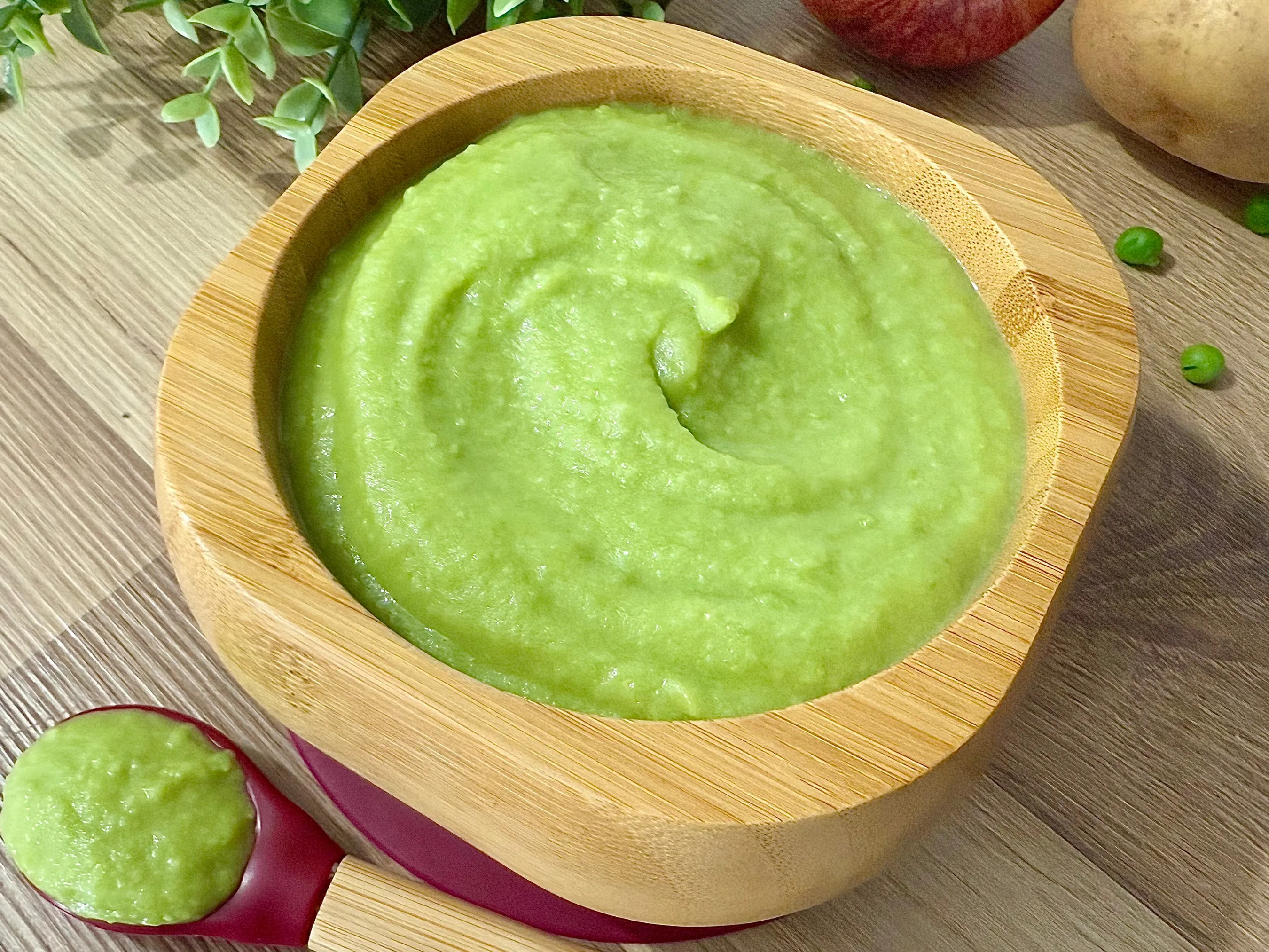 Apple, Peas & Potato purée