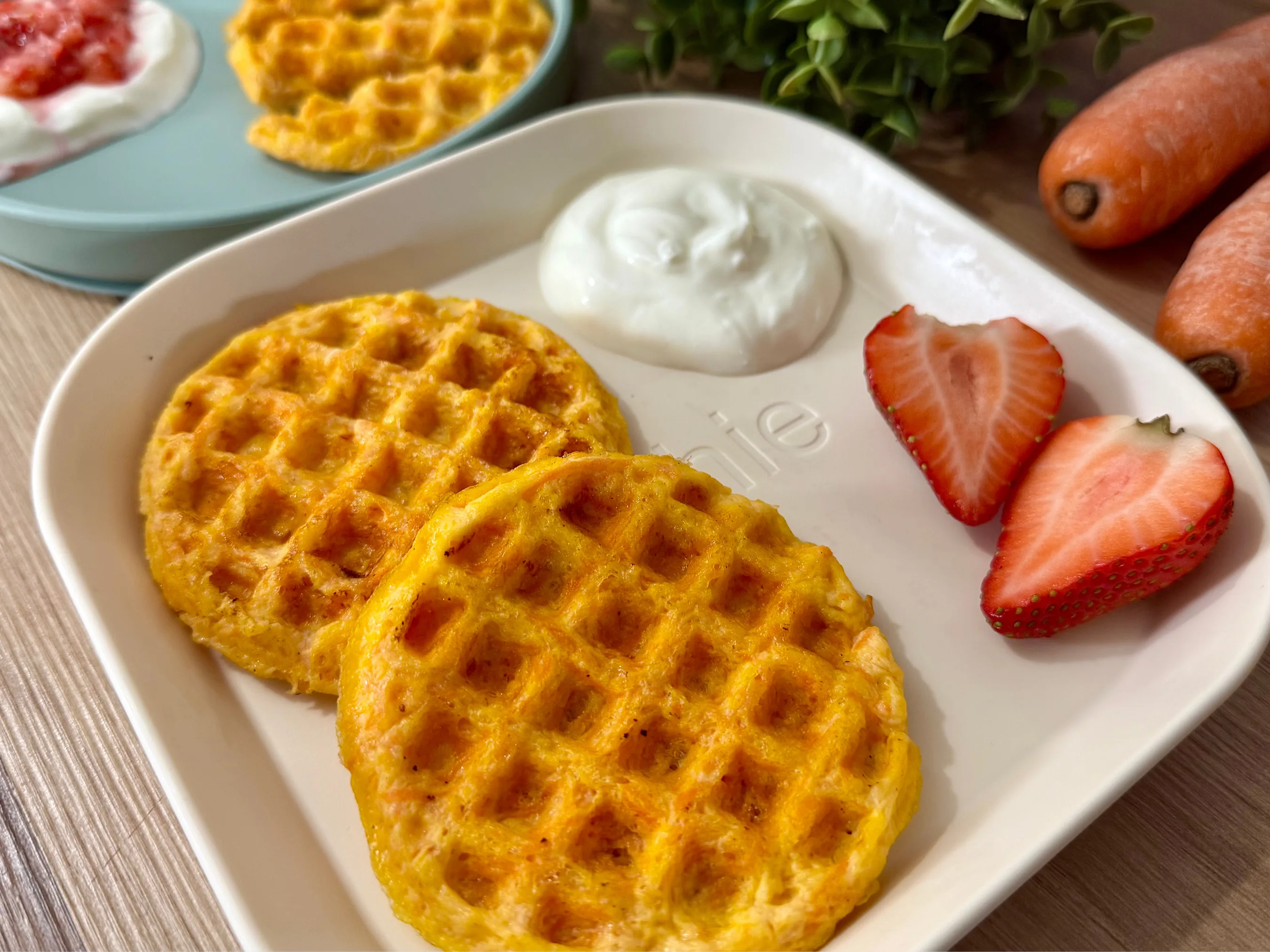 Cheesy Carrot Waffles