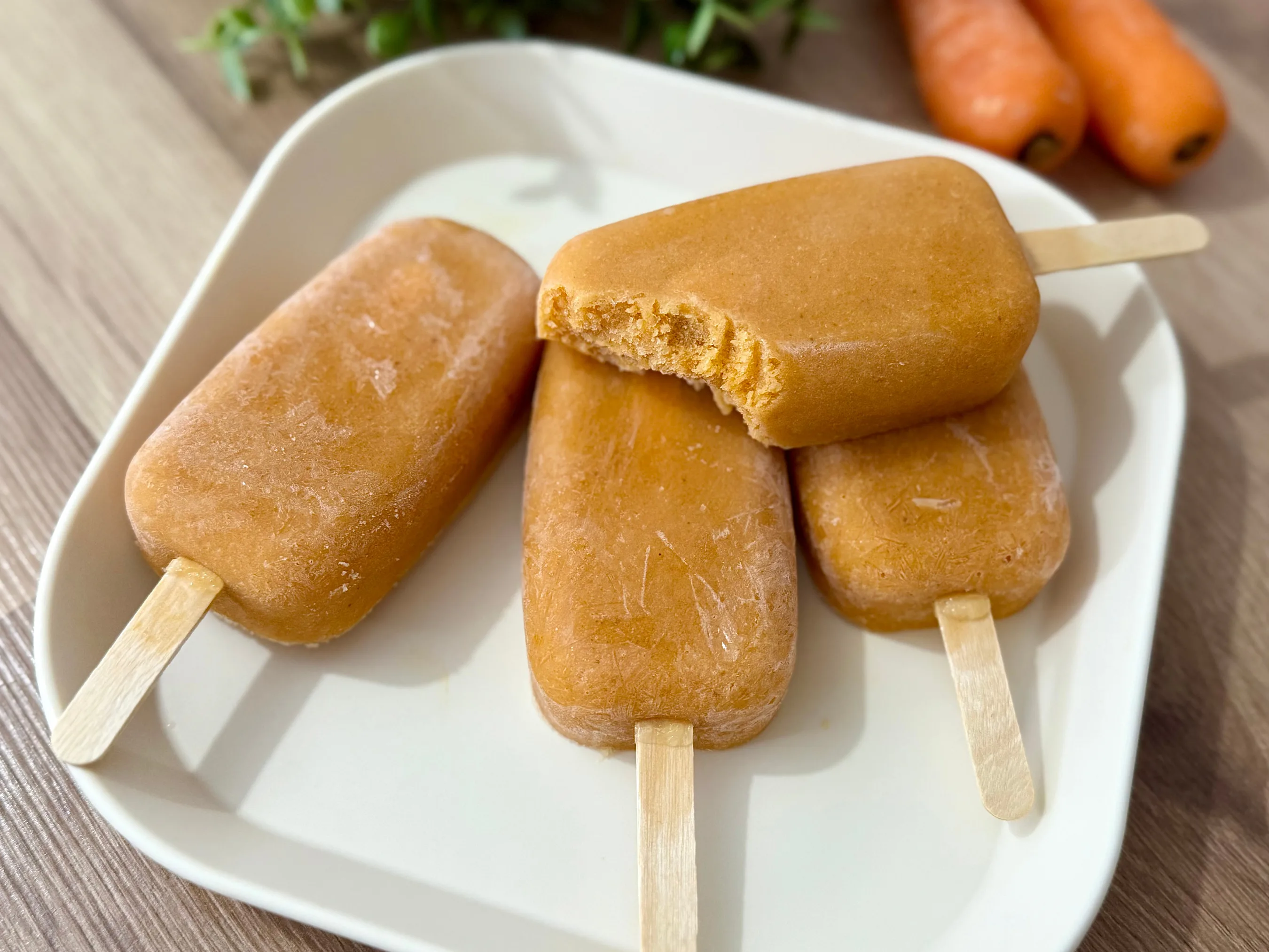 Carrot Ice Cream Popsicles